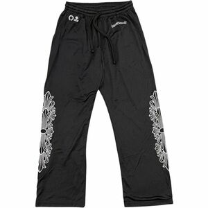 Black Graphic-Print Men's Track Pants
